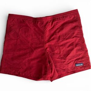 Patagonia Baggies Red Shorts Mens Small 5 Inch Inseam Nylon Mesh Lined -Outdoor